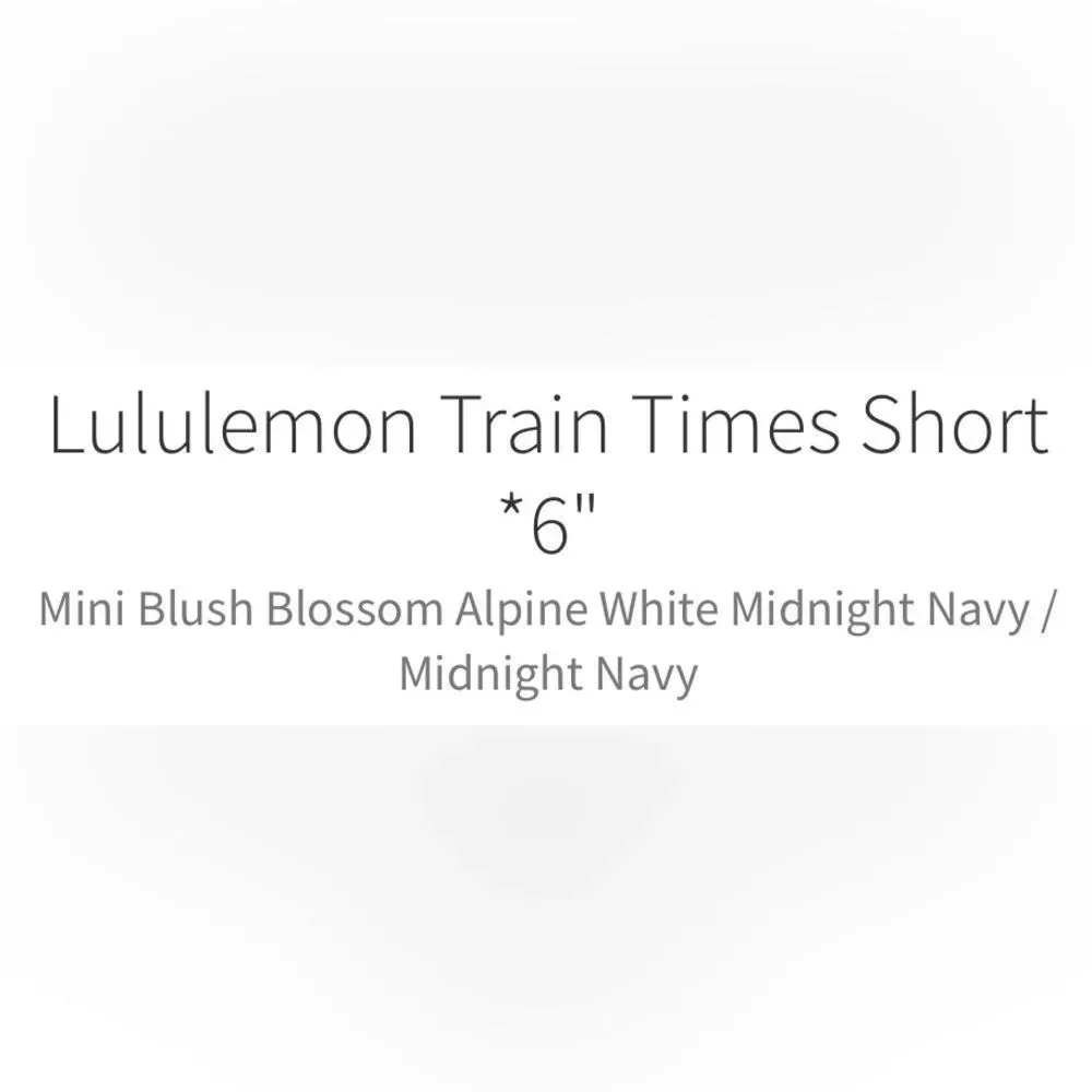 Lululemon Train Times Short 6” Inseam Mini Blush Blossom Alpine White Blue Sz 8